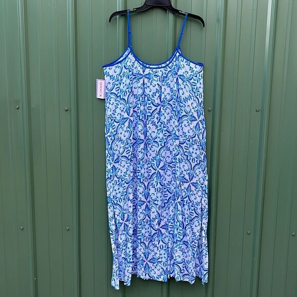 Women’s Lightweight Tropical Woven Strappy Maxi Beach Dress Size XL - Picture 4 of 10